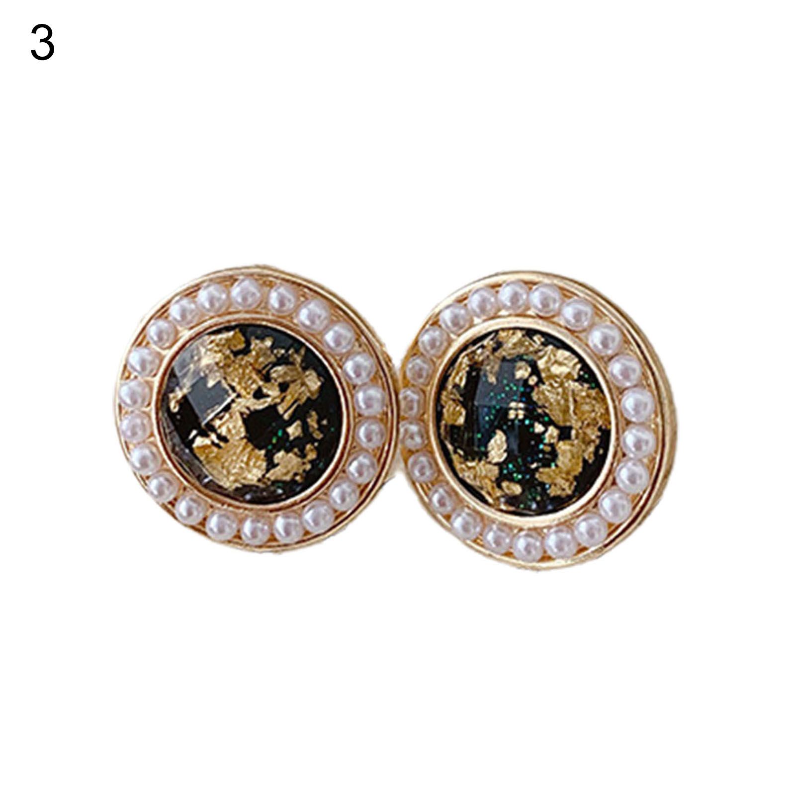 Girl Earrings Imitation Pearl Geometric Lady Stud Earrings