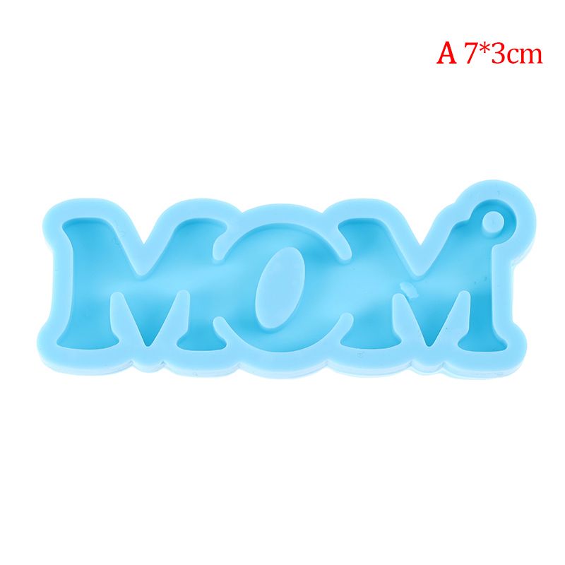 DAD MOM Love Letters Keychain Mold DIY Making Jewelry Pendant Clay Heart Mould
