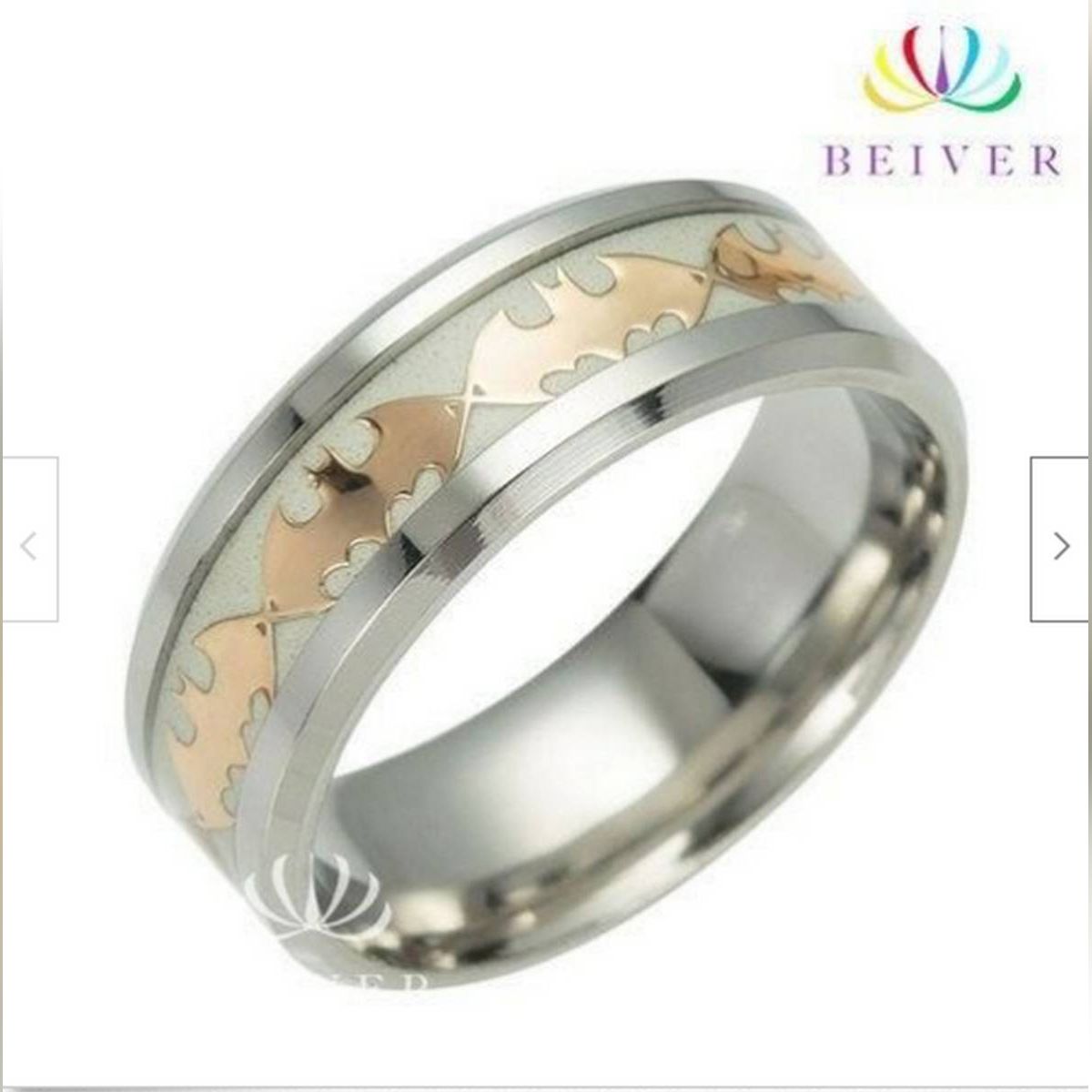 Retro Luminous Ring Stainless Steel Batman Ring Glow In the Dark SIZE 8
