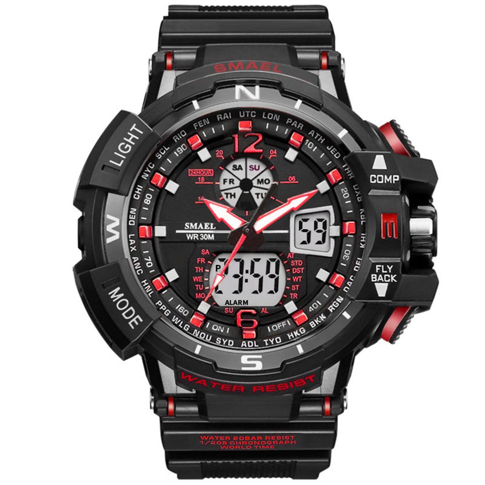 SMAEL 1376c Men Waterproof Backlight Outdoor Sports Analog Quartz Digital Watch