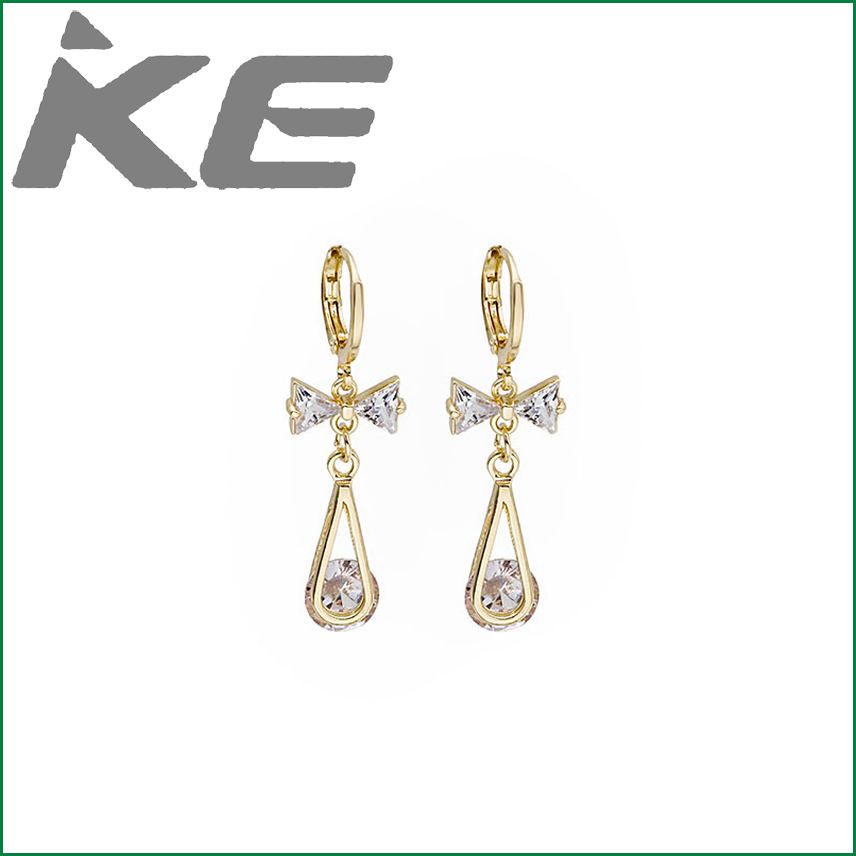 Fashion and exquisite micro-set zircon bow earrings for gilrs for women low price