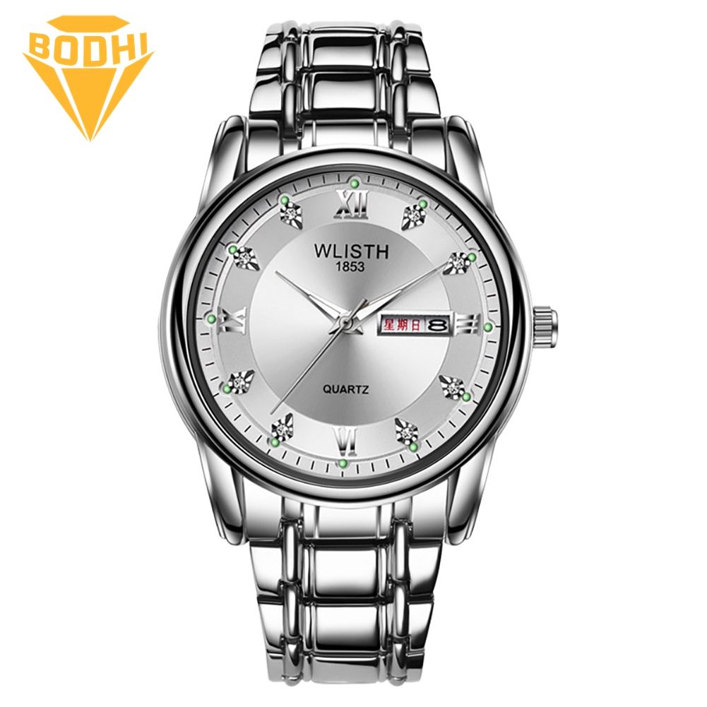 BODHI WLISTH Man Fashion Luminous Quartz Movement Analog Display Waterproof Wristwatch