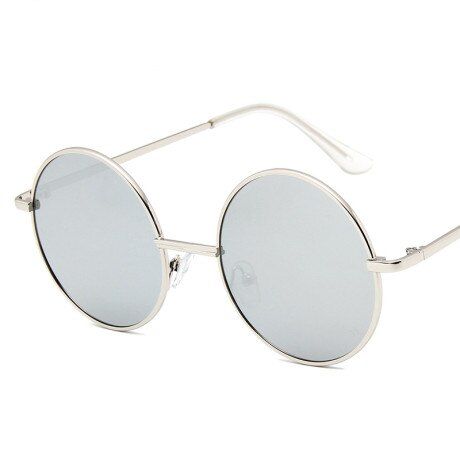 SilverMultiJAXIN Okulary Retro Round Sunglasses Men Fashion wild Sunglasses Women brand design trend cute goggles UV400 lentes de sol mujer