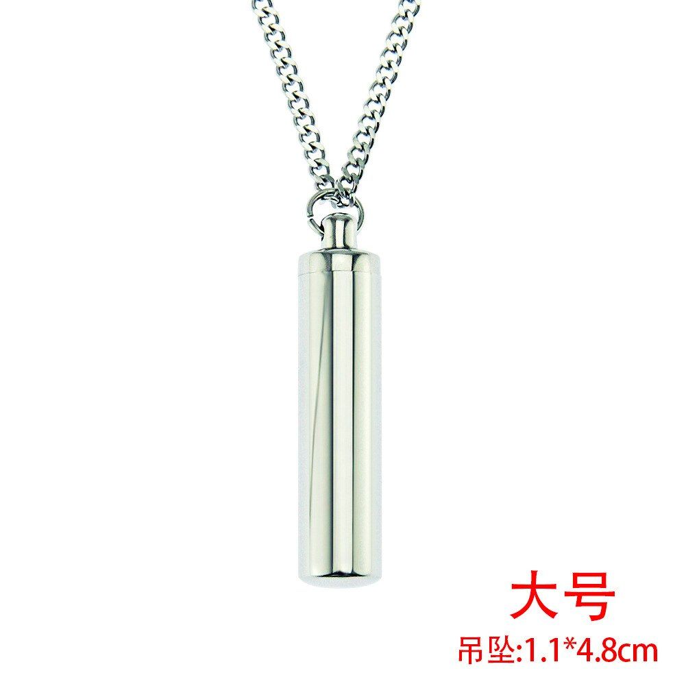 CHUHAN 2020 Cylindrical Pendant Hip Hop Necklace for Men Stainless Steel Male Female Couples Jewelry Can Put Perfume Choker J133