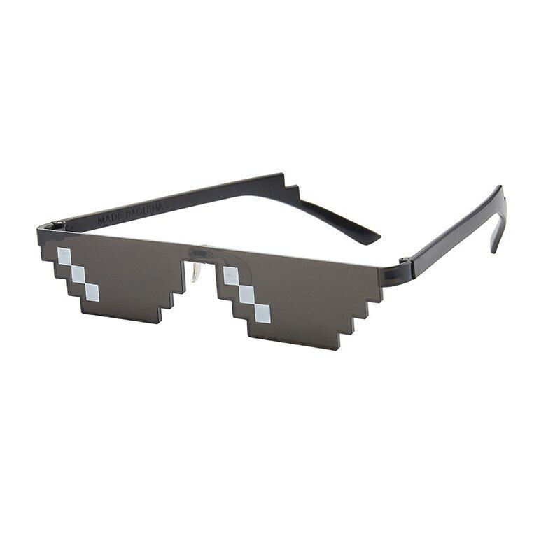 Black1RMM brand Cool fashion unisex Punk Sunglasses square Individuality mosaic sunglasses code pixel glasses for women men