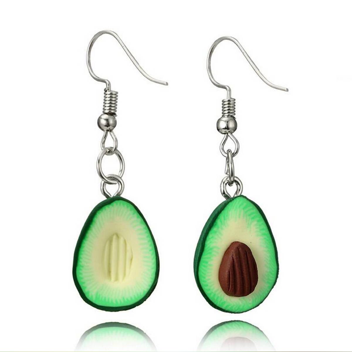 Tocona Unisex New Fashion Two Design Matchable Green Fruit Avocado Shape Pendant Necklaces For Lovers Gilrs Cute Collar 6046