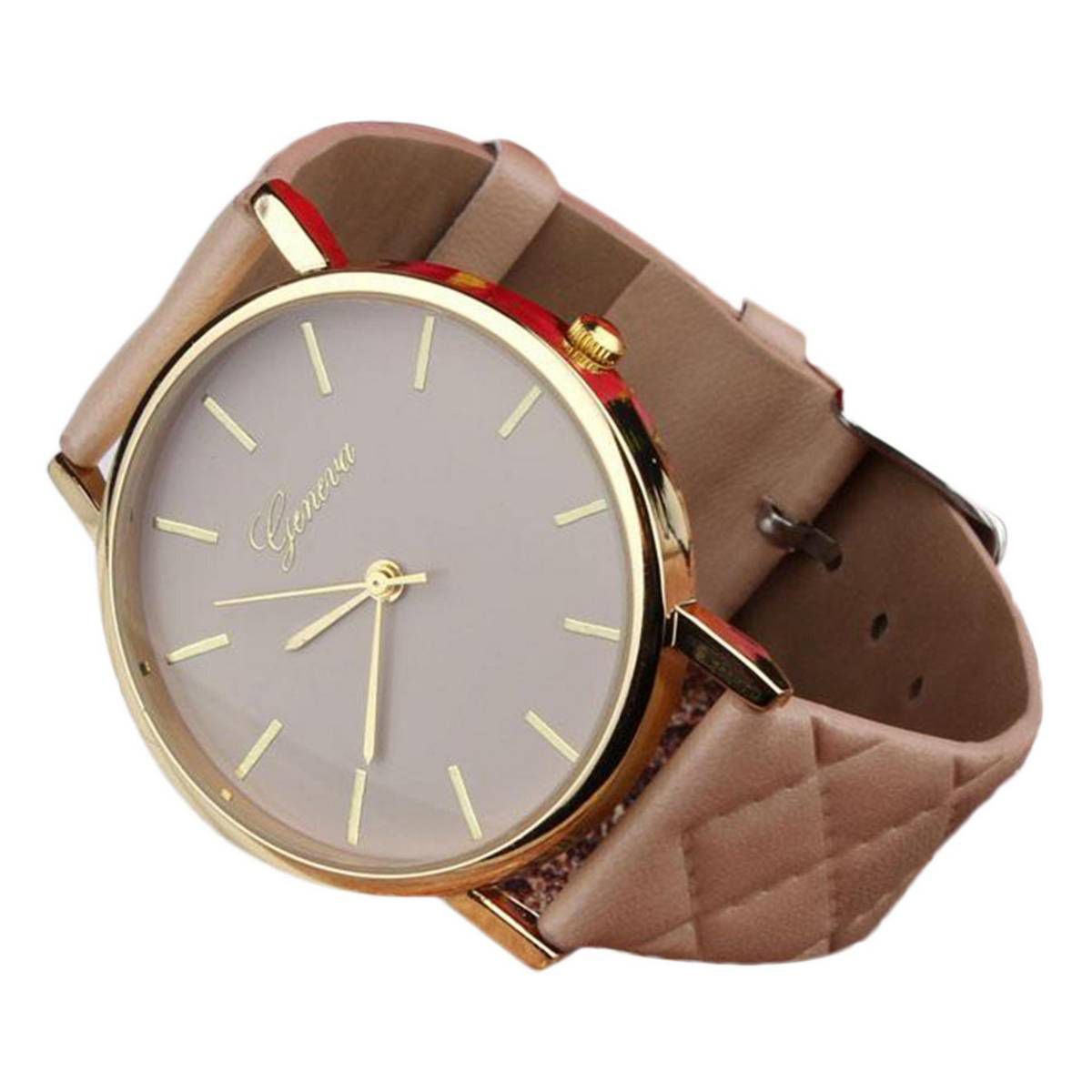 Unisex Casual Geneva Faux Leather Quartz Analog Wrist Watch