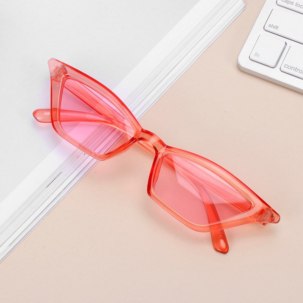 41PC Women Men Fire Flame Narrow Sunglasses Rimless Wave Sun Glasses Eyewear Trending Streetwear Fashion Accessories