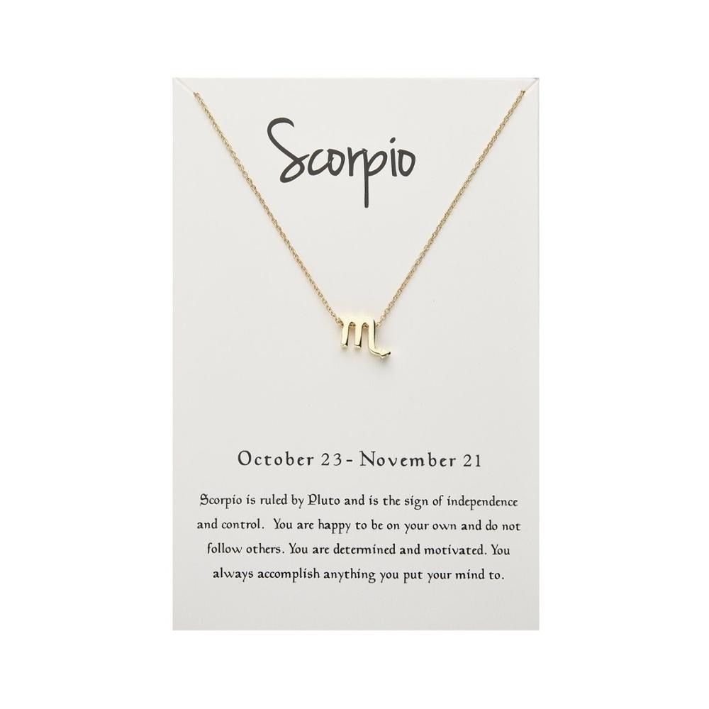 Virgo Libra Scorpio Sagittarius Capricorn Aquarius Zodiac Necklaces Pendant 12 Constellation Star Signs Necklace Gift