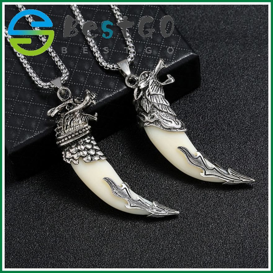 Men'S Wolf Head Necklace Style Jewelry Accessories