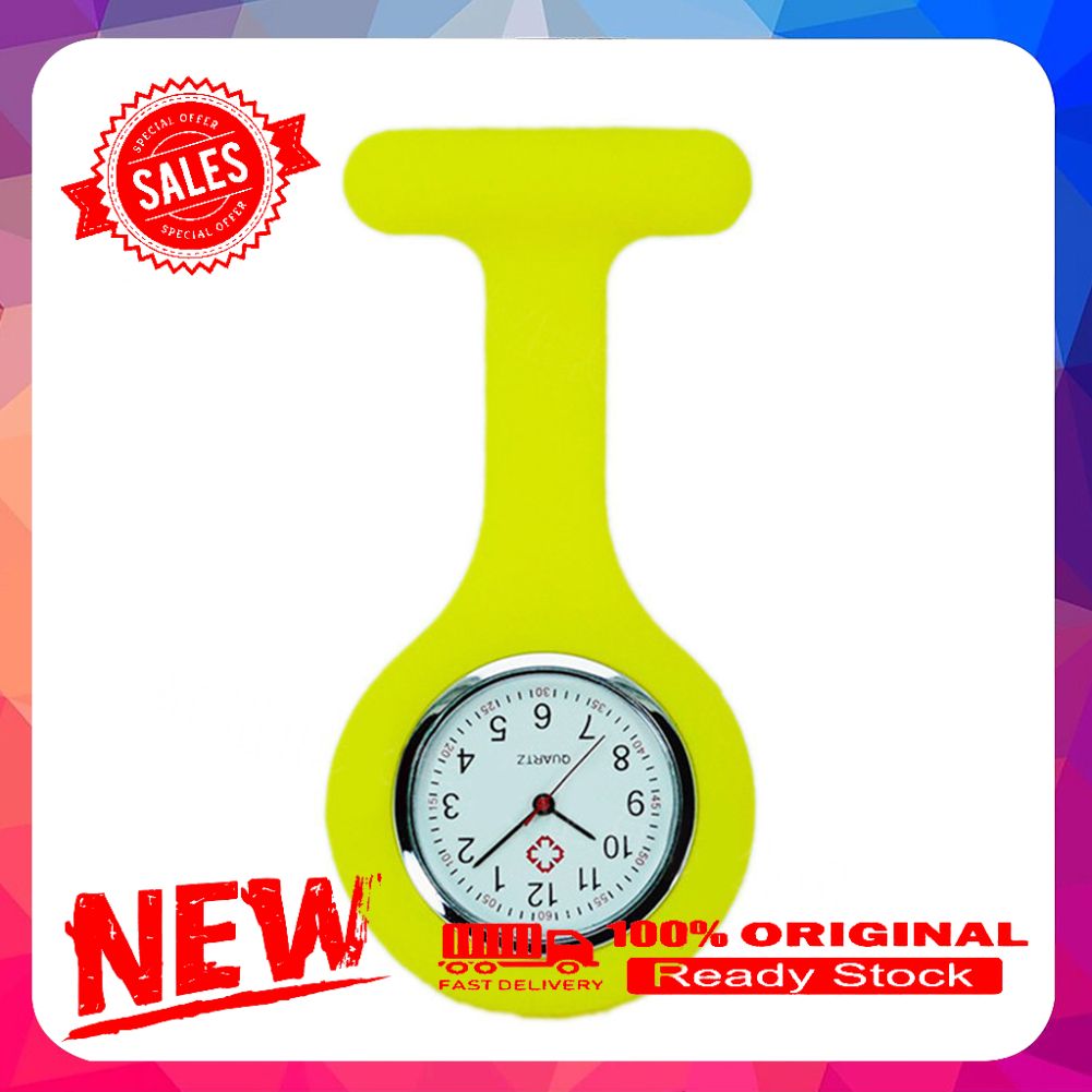 Doctor Nurse Silicone Cover Brooch Hanging Pocket Fob Quartz Movement Watch