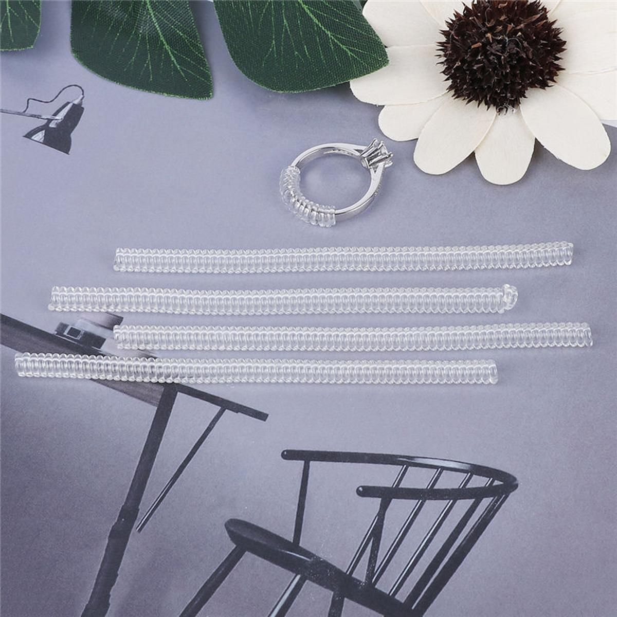 4pcs Guard Tightener Resizing Tools Jewelry Parts Equipment For Bigger Ring Accessories Vintage Spiral Based Ring Size Adjuster
