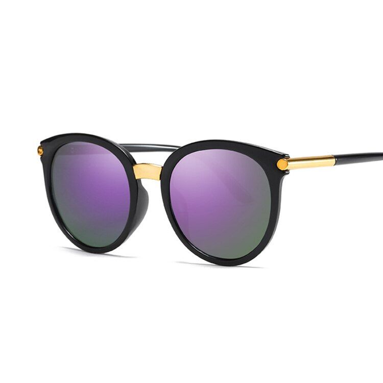 PurpleRetro Round Sunglasses Women Brand Design Black Female Sun Glasses Lady Oculos De Sol Feminino Lunette Soleil
