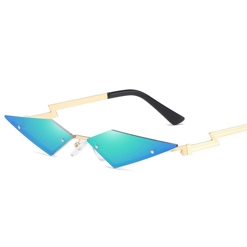 DWISHCLUB Cat Eye Sunglasses Women Brand Female Sun Glasses Vintage Metal Frame Mirror Ladies Shades Trending Triangle Eyewear