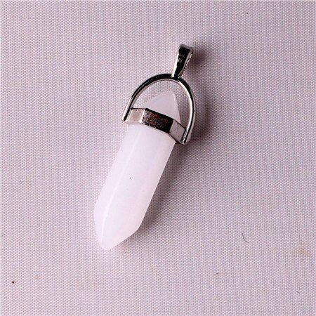 24pcs/lot Healing Point Chakra Pendants Hexagonal Quartz Crystals Bullet Shape Stone