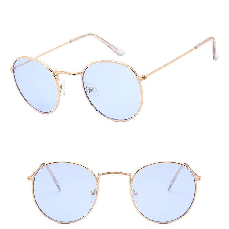 GoldOceanBlueYoovos 2019 Luxury Brand Sunglasses Women/Men Round Vintage Glasses Men Street Beat Classic Mirror Party Oculos De Sol Gafas