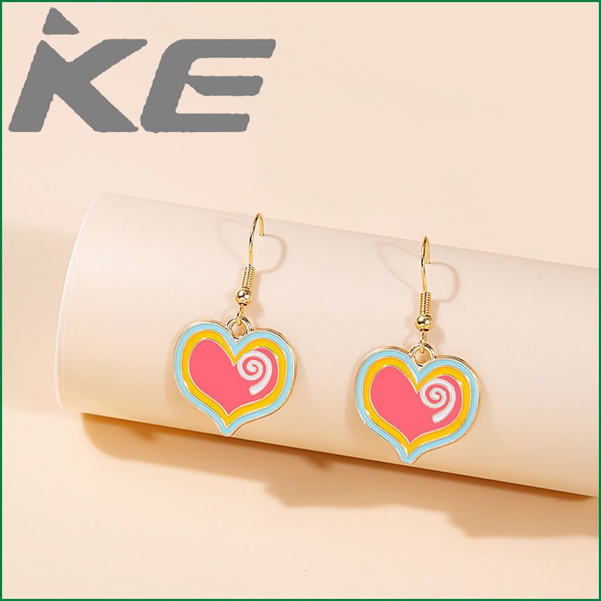 Cartoon love earrings sweet girl peach heart earrings for gilrs for women low price