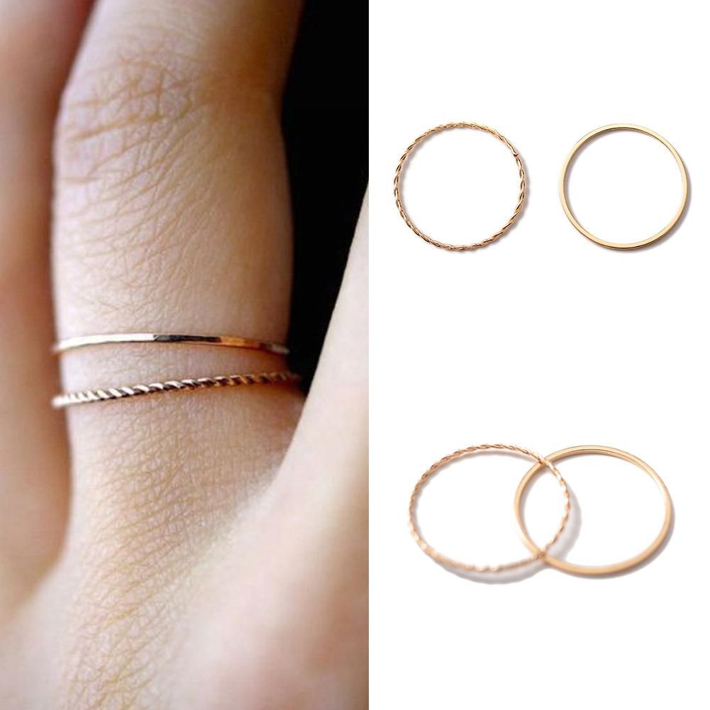 Brand New 2 pc Women Ring Set Simple Korean Style Ring for Women