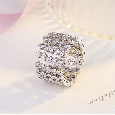 Magic Web Celebrity Ring Send Girlfriend Temperament Ring T Free To Change Super Shiny Unique Girl Adjustable and large Ring