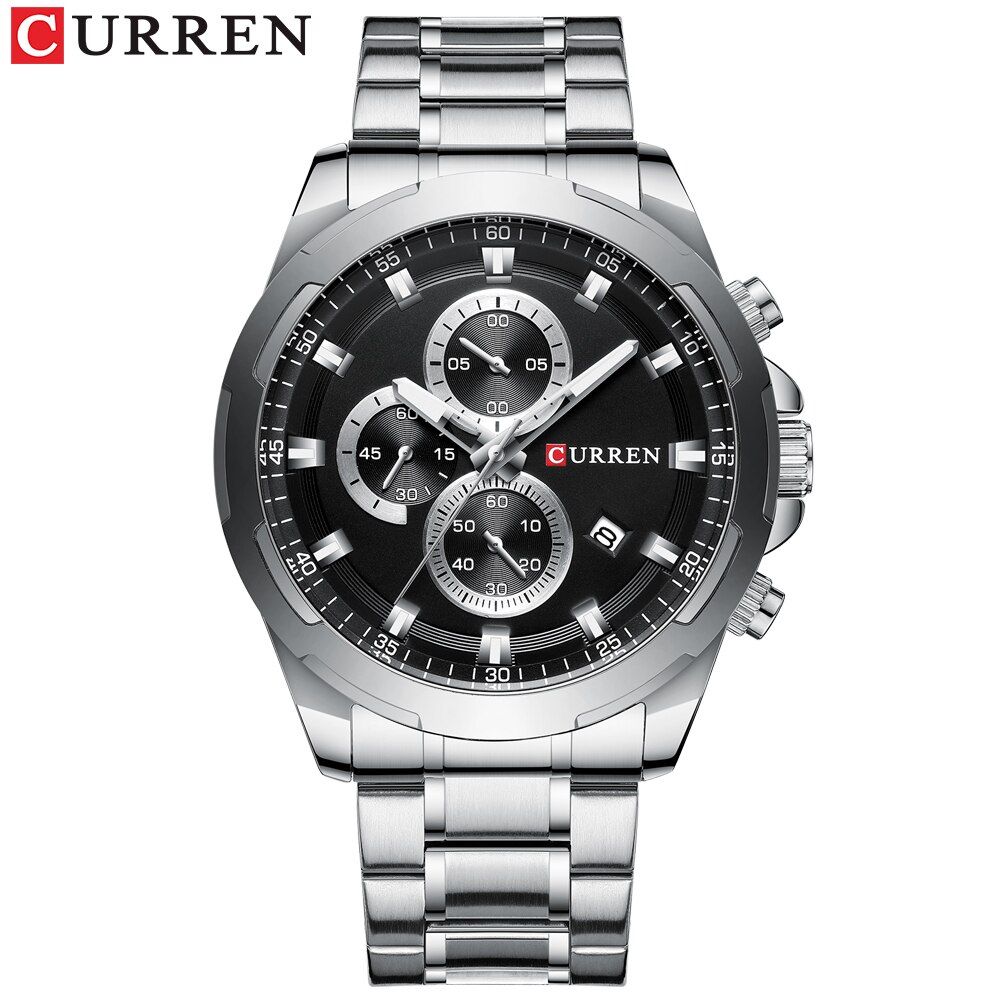 Top Brand CURREN Watches Men Sport Wristwatch Fashion Business Analog Quartz Watch Male Clock Chronograph Stainless steel Watch