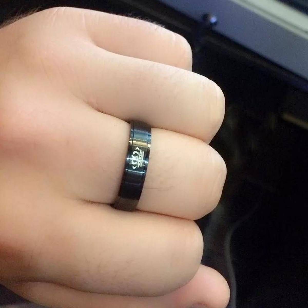 King Ring for Male In Black Titanium