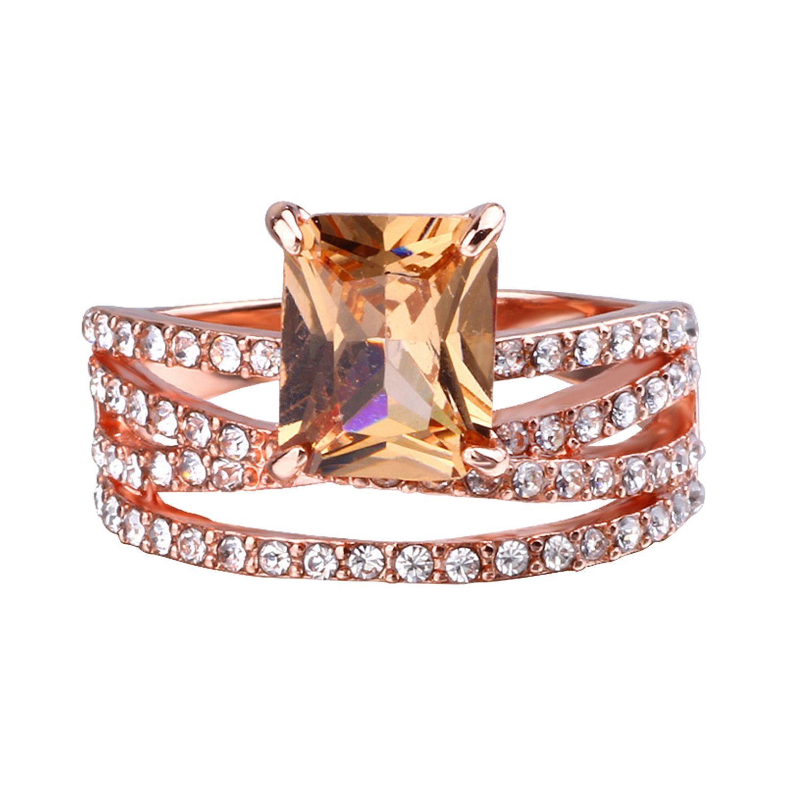 Finger Rings Charming Square Cubic Zircon Female Ring