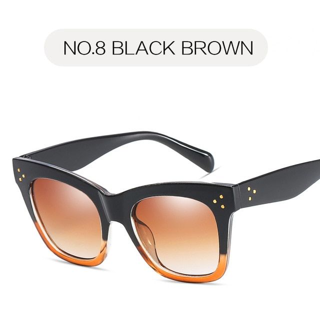 Luxury Rectangle Sunglasses Women Brand Designer PC Frame Gradient Lens Classic Rivet Shades Female Male Fashion Eyewear UV400