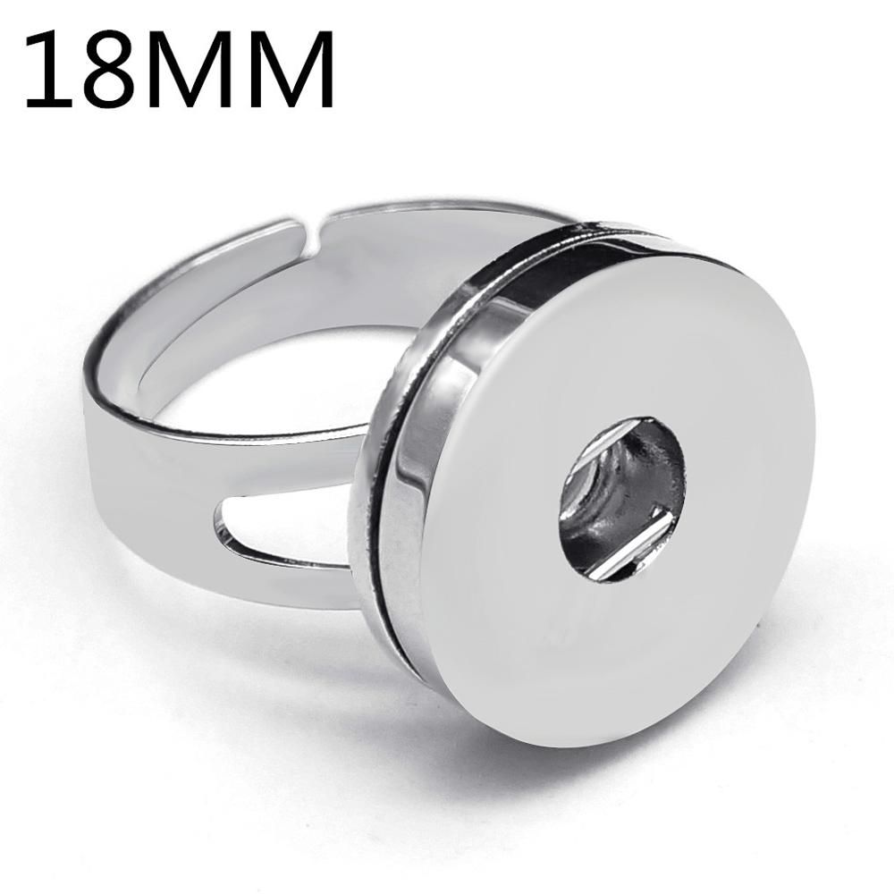 JZ0029 Simple Silver plated snap rings adjustable fit 12MM&18MM snap buttons DIY fittings wholesale