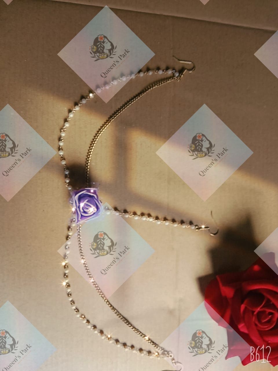 new fashionable artificial flower jewellery tayra for girls purple colour