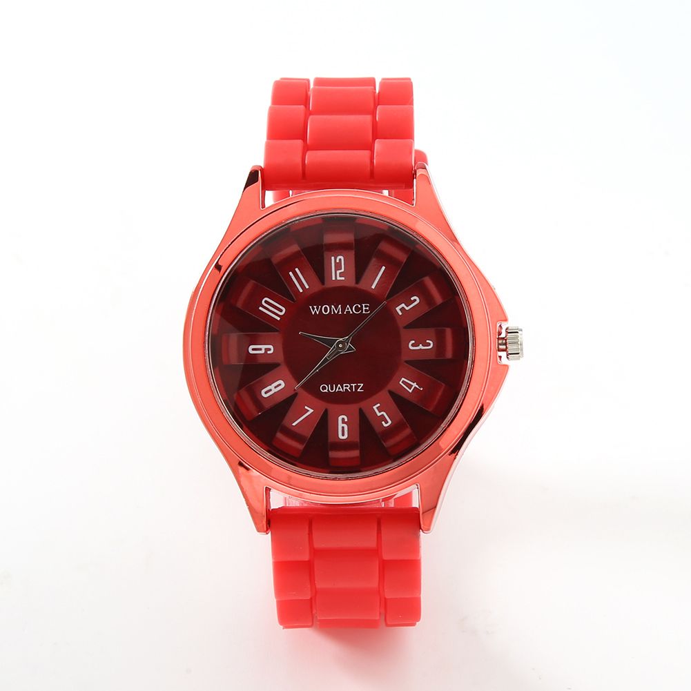 Unisex Fashion Silicone Strap Arabic Numerals Quartz Sports Jelly Wrist Watch