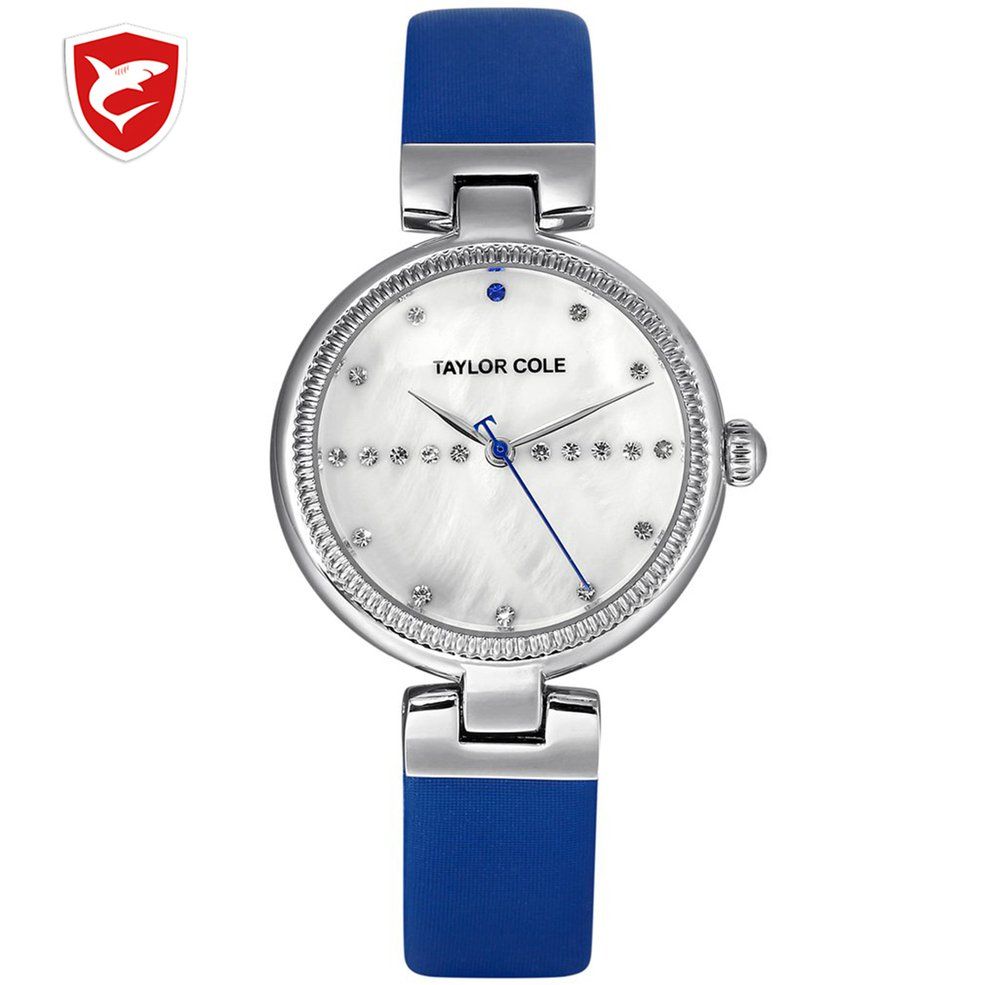Diamond Ring Leather Belt Quartz ple Watch Waterproof Wrist Watch - Multicolor