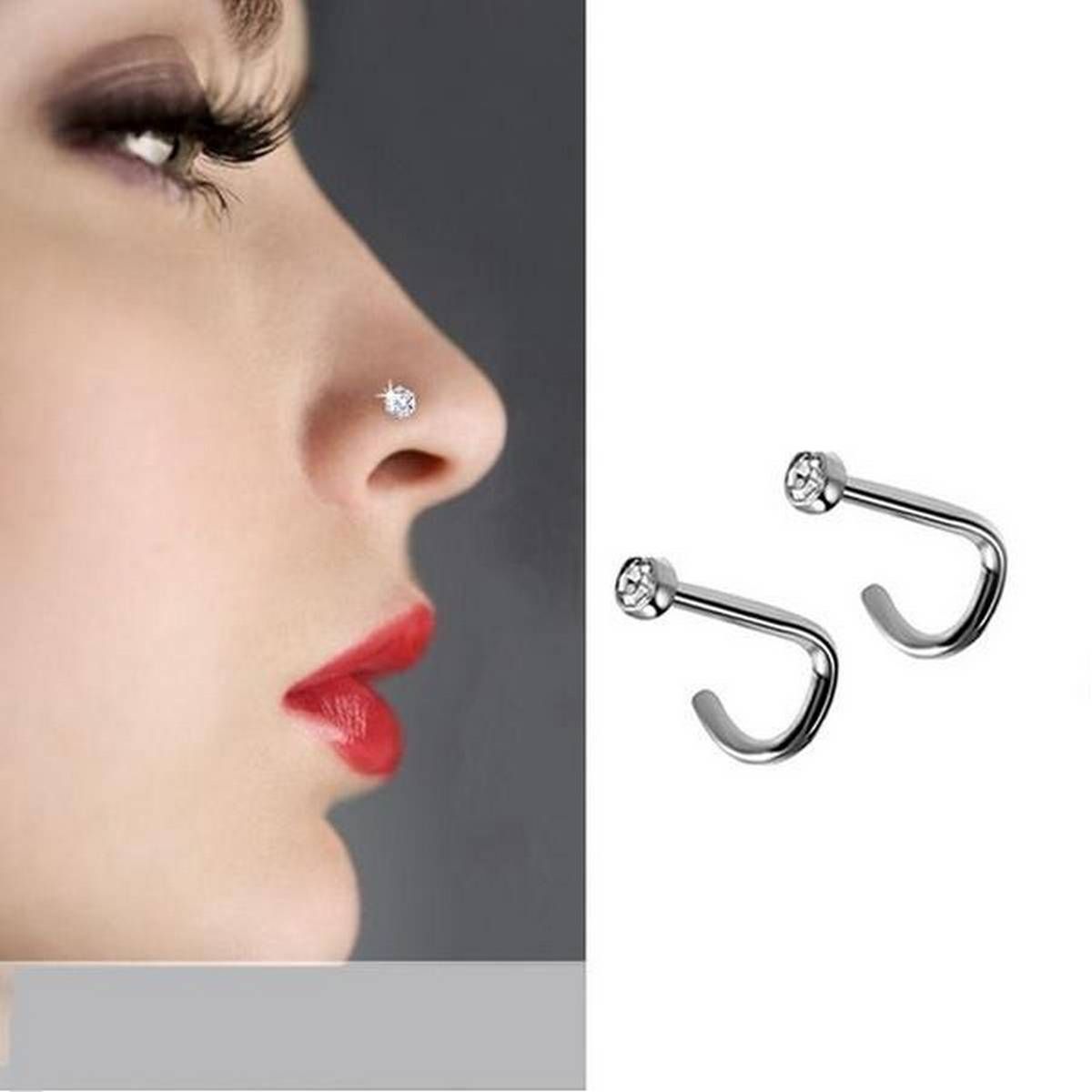 Pack Of Two Stainless Steel Nose Ring For Woman