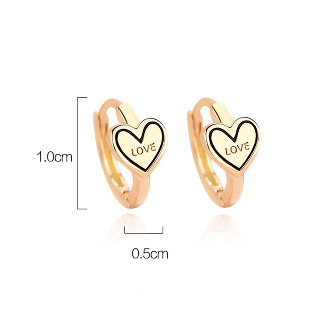 Fashion Heart Love Letters Women Metal Ear Hoop Earrings Charming Jewelry Gift