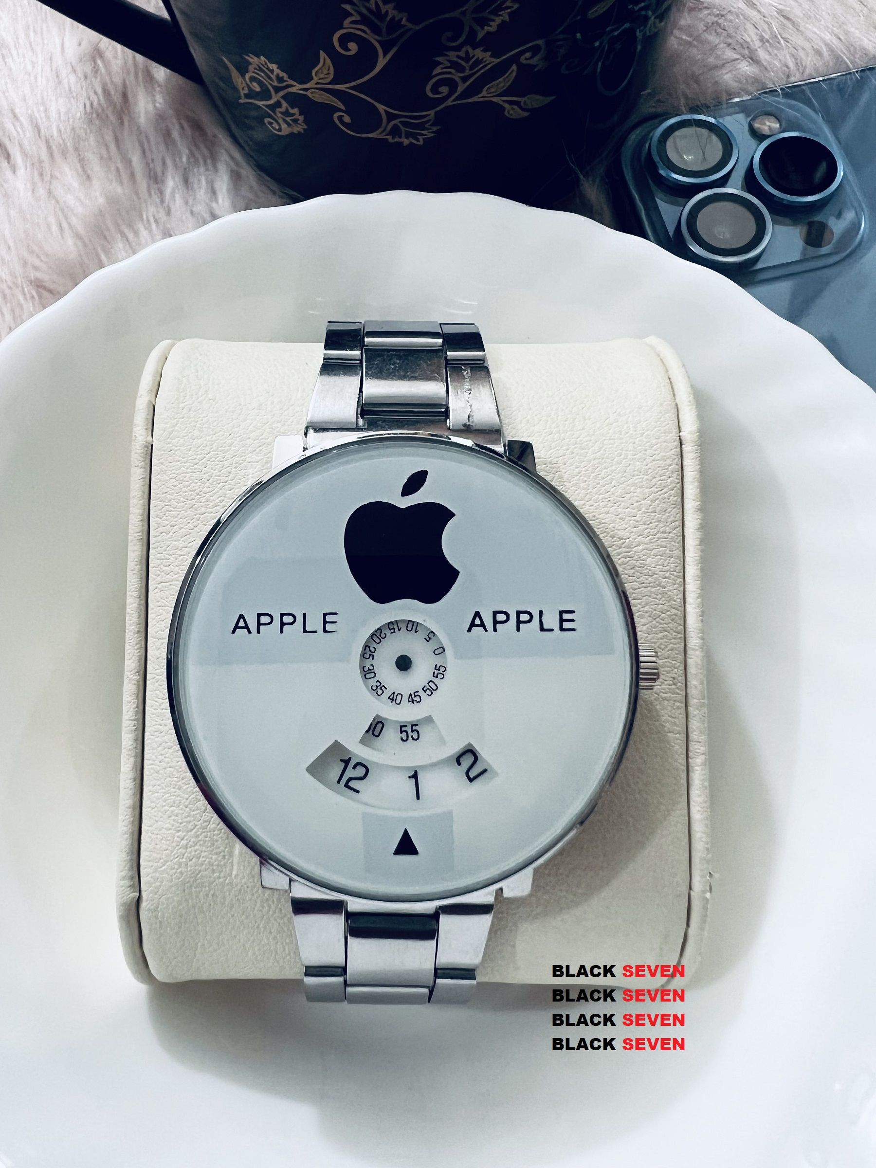 AM43 APLL Luxury Watch Stainless Steel Analog Watch For Men Silver Dial White