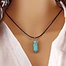 Reiki Chakra Healing Natural Quartz Hexagonal Pointed Charm Pendant Neckle