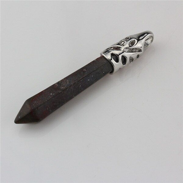 New Fashion Natural Stone Tiger eye Gold Sand Long Hexagonal Prism Healing Point Opal Necklace Pendant for Men Women Jewelry