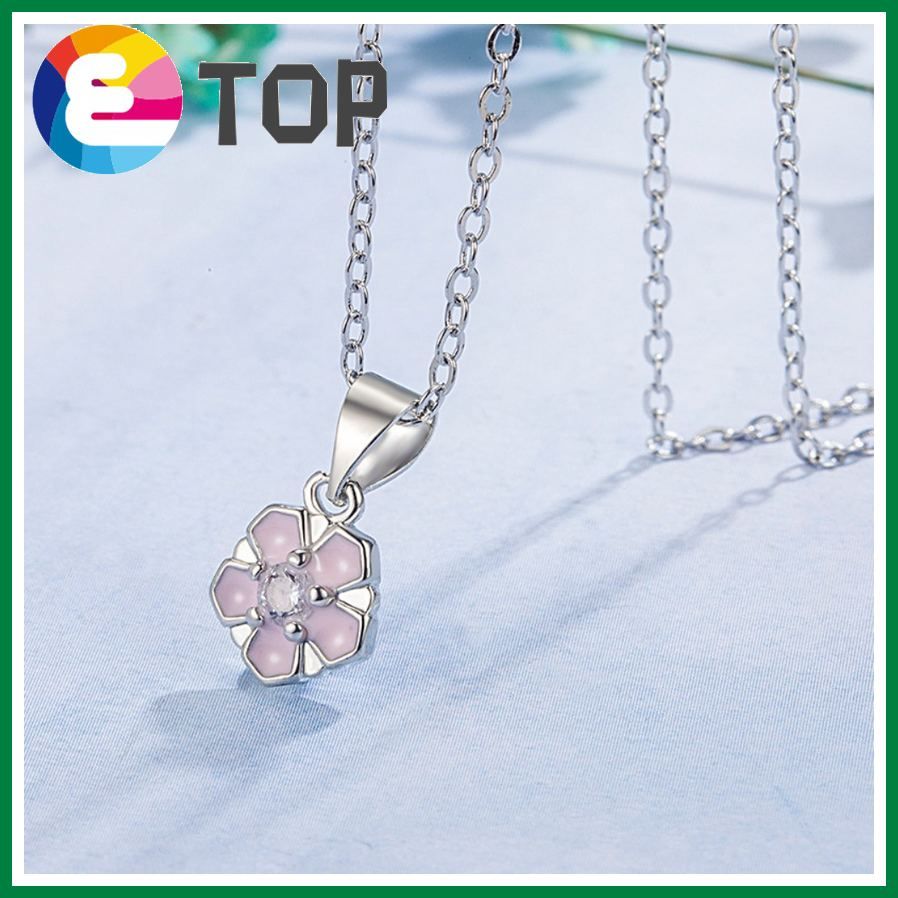 Korean Of The Sweet Necklace Female Small Cherry Blossom Pendant Girl Mori Wild Collarbone Chain Simple Necklace
