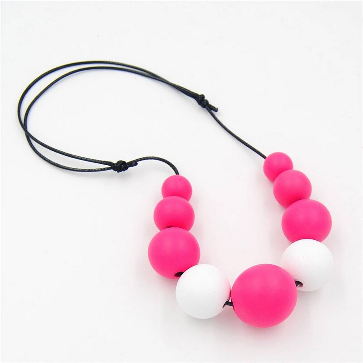 1PC Colorful Round Wood Ball Beads Necklace DIY Nature Wooden Adjustable Rope Jewelry For Women 2019