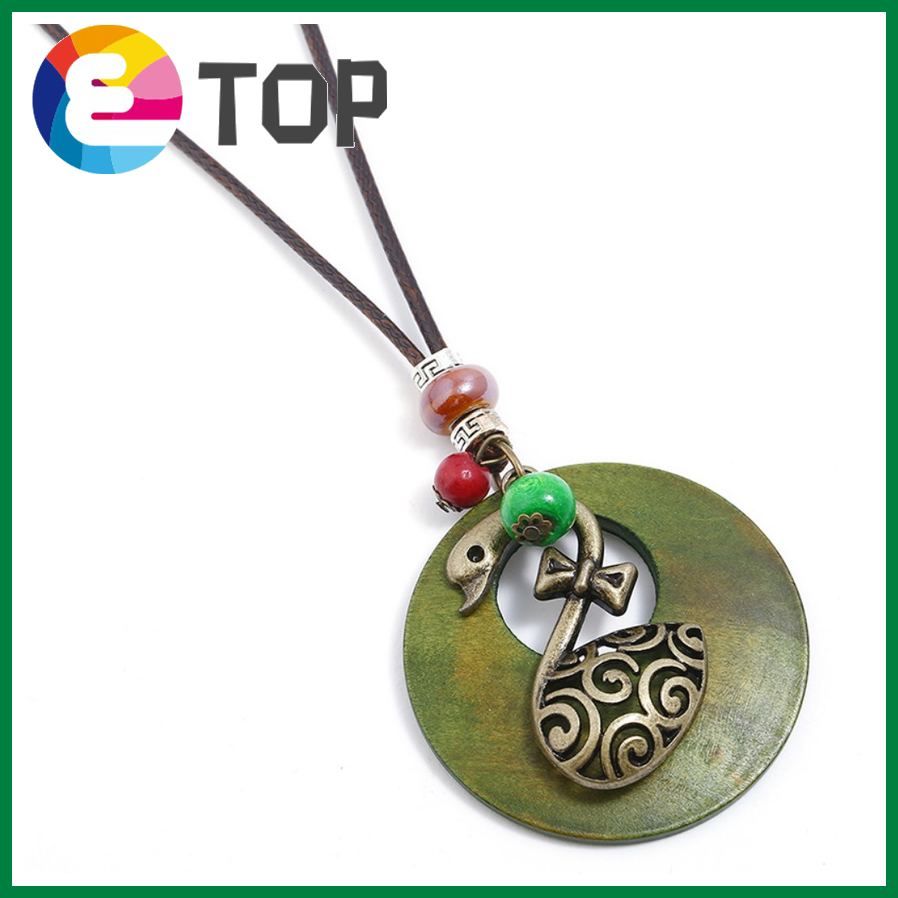 Korean Wax Line Necklace Antique Girls Jewelry Necklace Fashion Long Sweater Chain
