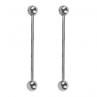 1Pair Uni Punk Stainless Steel Barbell Long Tongue Rings Studs Body Piercing