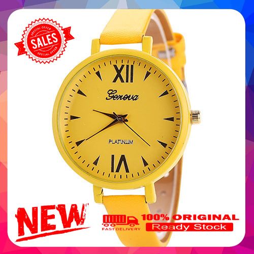 Vist Fox Candy Color Fashion Sweet Girl Women Slim Faux Leather Quartz Analog Wristwatch
