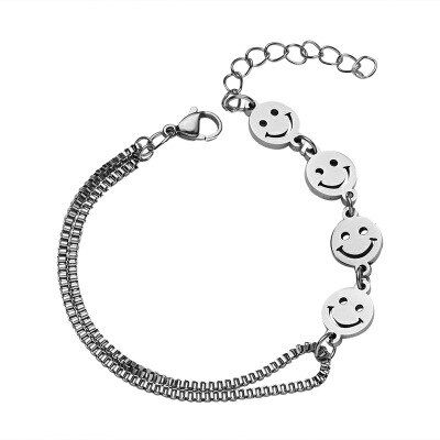 Smiley Face Necklace Women Chain Figure High Quality Pendant Necklaces Girl Jewelry Silver Color Trendy Kpop Zinc Alloy Collares