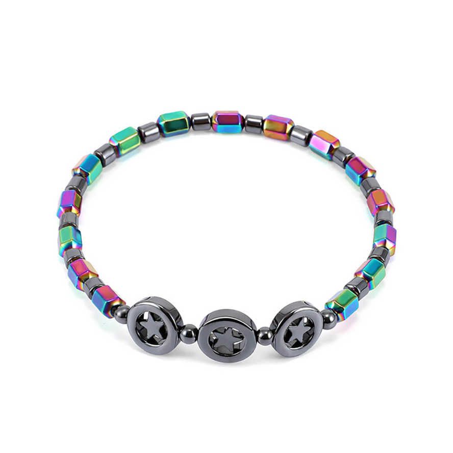 Women Anklet Chain Lady Colorful Plated Layer Stars Decoration Ankle Barefoot Bracelet