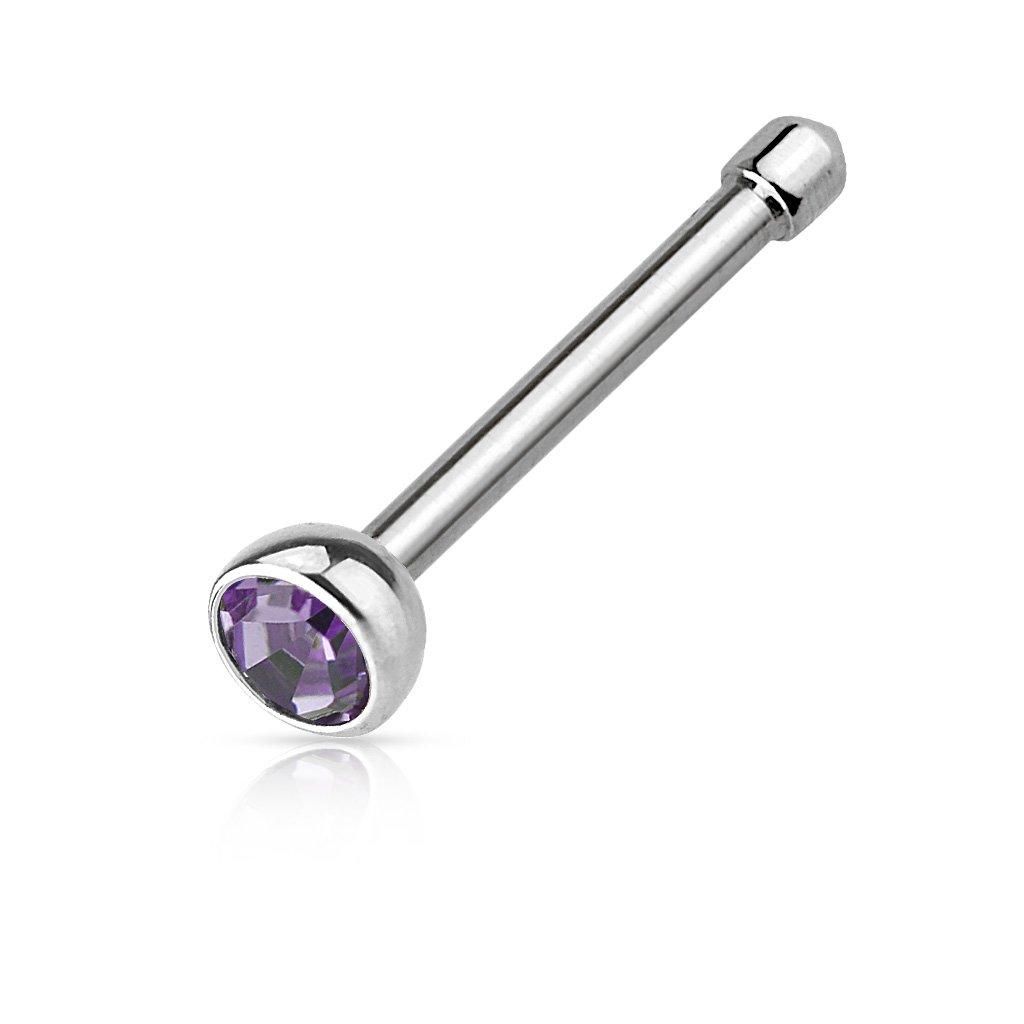 Cubic Zirconia Nose Studs in Sterling Silver