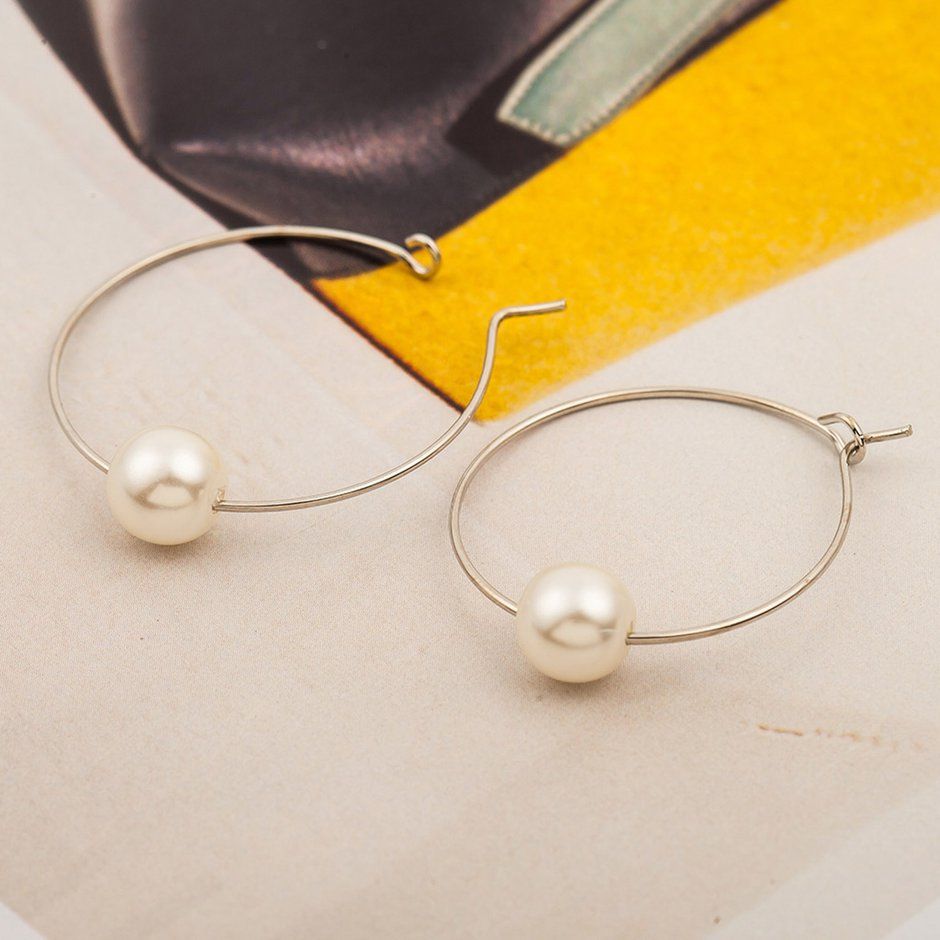 Geometric Pearl Earrings Female Temperament Accessories Jewelry