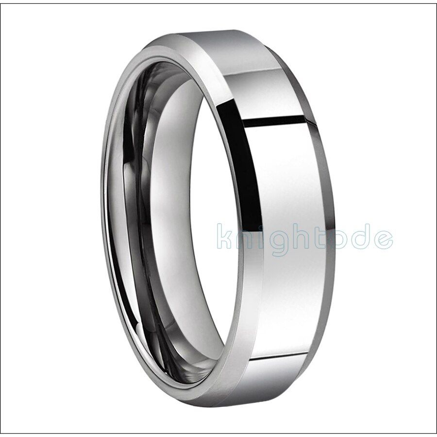 6mm 8mm Classic Tungsten Carbide Wedding Band For Men Women Birthday Gift Tungsten Ring Flat Band Beveled Polished Comfort Fit
