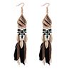 Vintage Elegant Long Pendant Dangle Hook Feather Earrings Women Jewelry Gift