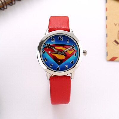 Fashion Pink Leather Children Watch Kids Quartz Watches Student Boys Girls Cute Wristwatch Casual Cartoon Clock Montre Enfant