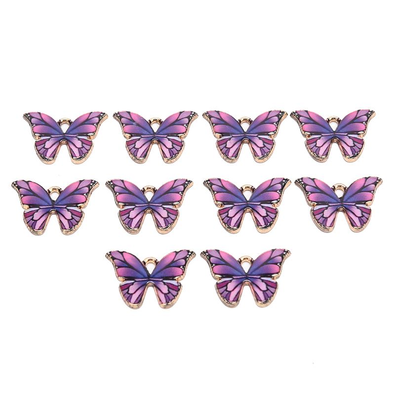 10Pcs Enamel Colorful Butterfly Charms Pendant Finding DIY Making Jewelry Craft