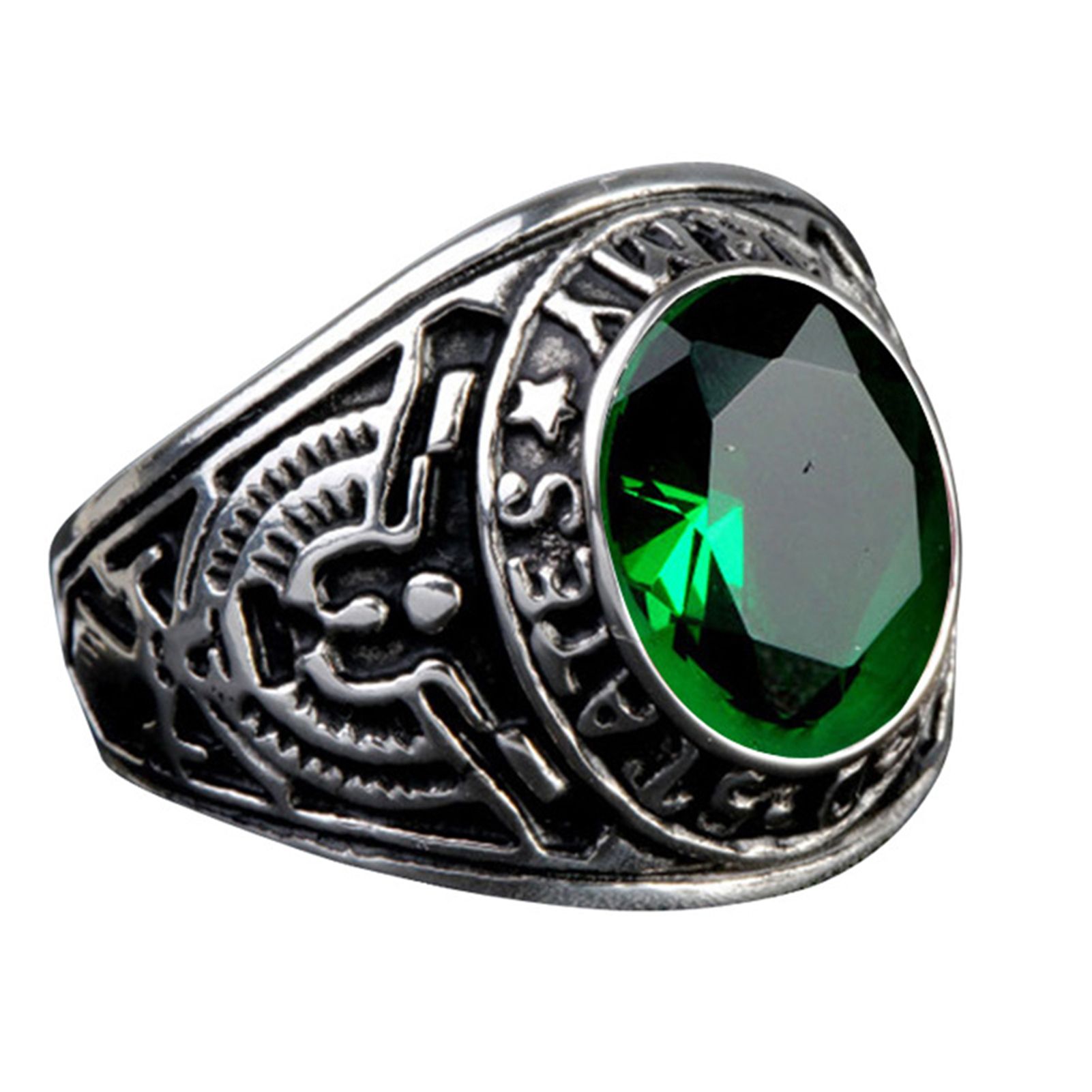 Ring Punk Oval Shape Rhinestone Inlaid Punk Classic Ring for Party